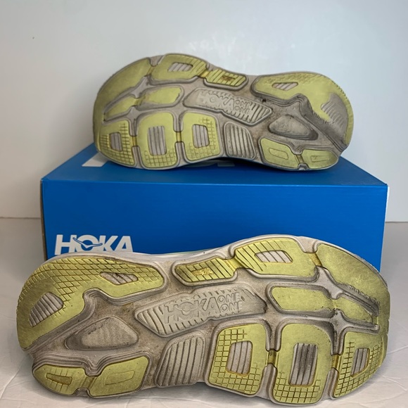 HOKA One One W Bondi 6 Mood Blue Yellow Sz 8 - Picture 6 of 8